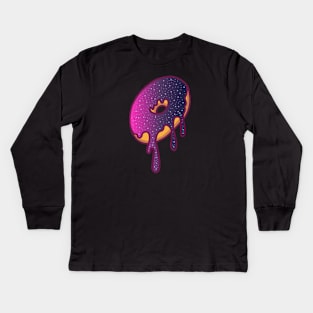 Dripping Galaxy Donut (Purple) Kids Long Sleeve T-Shirt